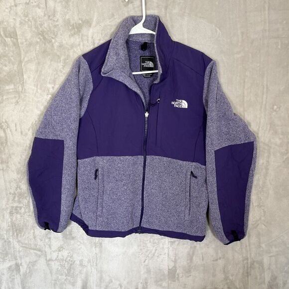 THE NORTH FACE Womens Sz M Polartec® Fleece Denali Jacket Stand Collar Purple - Picture 1 of 10